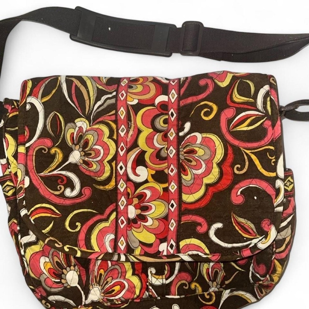 Vera Bradley messenger bag featuring the retired "Puccini" pattern.